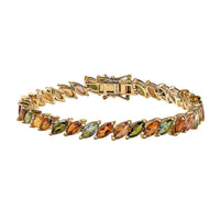 Premium Multi-Tourmaline Bracelet in Vermeil YG Over Sterling Silver (6.50 In)