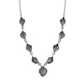 Indian Artistry Aquamarine Carved 21.50 ctw Leaf Necklace in Sterling Silver 18-20 Inches - Sticky add to cart bar