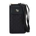 Black Faux Leather Multi-Purpose Crossbody Cellphone Bag (4.3"x1.6"x7.7") with Detachable Shoulder Strap (63") - Sticky add to cart bar