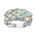 TLV Premium Ethiopian Welo Opal Cluster Ring in Platinum Over Sterling Silver (Size 5.0) 1.90 ctw - Sticky add to cart bar