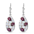 Blue Star Sapphire (DF), Moon Glow Moonstone Earrings in Platinum Over Sterling Silver 7.75 ctw - Sticky add to cart bar