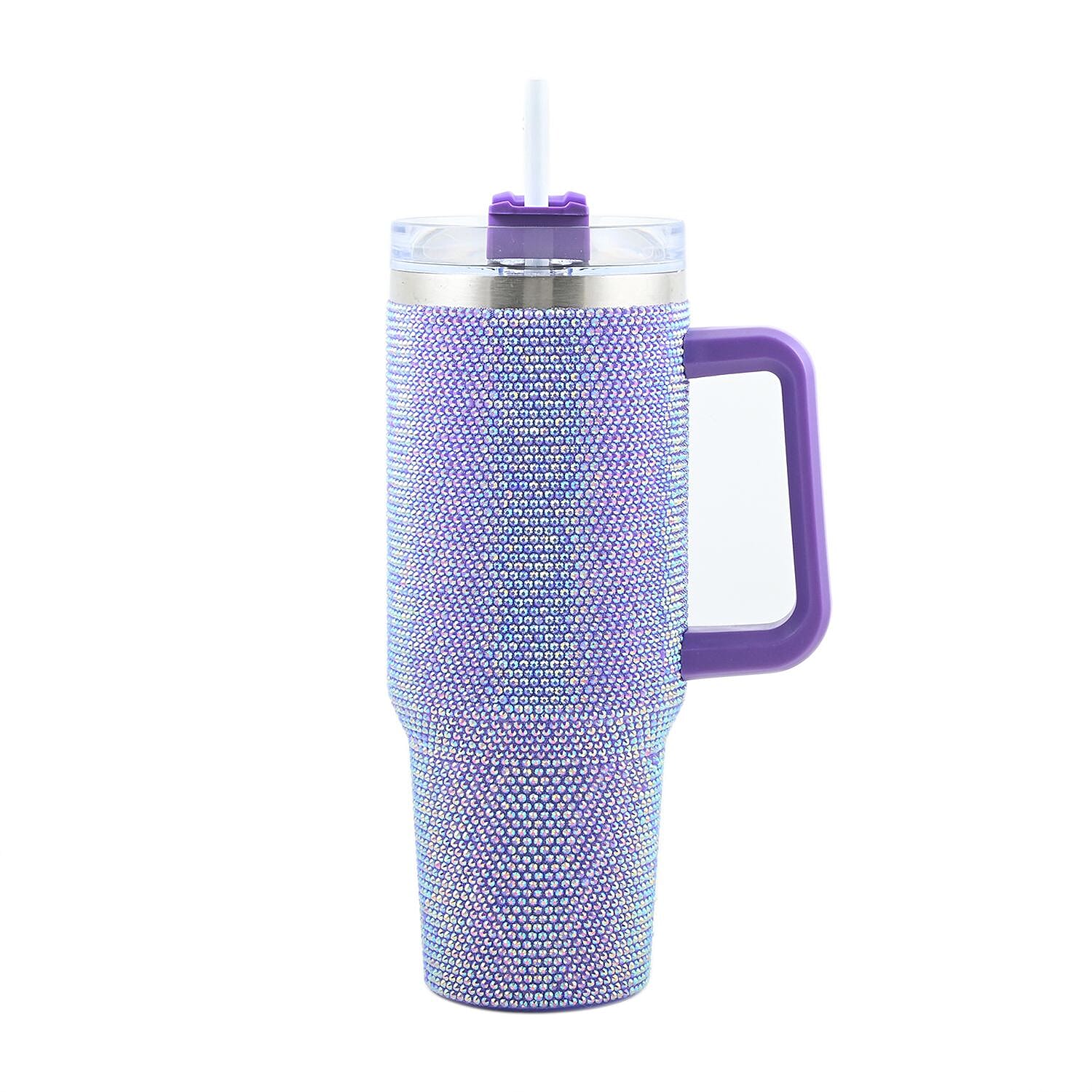 Purple 40 oz Rhinestone Tumbler