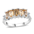 Imperial Topaz, White Zircon Ring in Platinum Over Sterling Silver (Size 10.0) 2.00 ctw - Sticky add to cart bar
