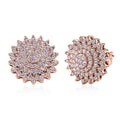 D'Joy Natural Pink Diamond I3 0.50 ctw Eternal Spark Cluster Stud Earrings in 18K Vermeil Rose Gold Over Sterling Silver - Sticky add to cart bar