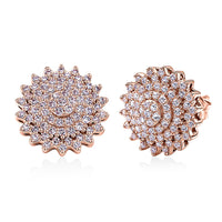 D'Joy Natural Pink Diamond I3 0.50 ctw Eternal Spark Cluster Stud Earrings in 18K Vermeil Rose Gold Over Sterling Silver