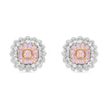 Natural Pink and White Diamond I3 Earrings in Vermeil Rose Gold Over Sterling Silver 0.33 ctw - Sticky add to cart bar
