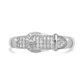 TLV Blue Diamond (IR), Diamond Buckle Ring in Platinum Over Sterling Silver (Size 7.0) 0.25 ctw - Sticky add to cart bar