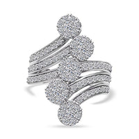 Lab Grown Diamond F-G VS Ring in Platinum Over Sterling Silver (Size 8.0) 2.00 ctw