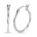 Rhodium Over Sterling Silver 20mm Hoop Earrings 1.40 Grams - Sticky add to cart bar