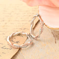 Natural Pink and White Diamond I3 Hoop Earrings in Vermeil Rose Gold and Platinum Over Sterling Silver 0.25 ctw - Sticky add to cart bar