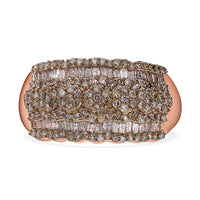 Natural Champagne Diamond Ring in Vermeil Rose Gold Over Sterling Silver (Size 10.0) 1.00 ctw