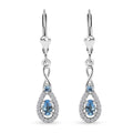 Santa Maria Aquamarine and White Zircon Lever Back Earrings in Platinum Over Sterling Silver 0.85 ctw - Sticky add to cart bar