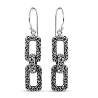 TLV Bali Legacy Sterling Silver Filigree Cushion Earrings (7.27 g)