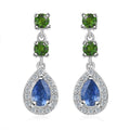 Kashmir Kyanite and Multi Gemstone Earrings in Platinum Over Sterling Silver 1.80 ctw - Sticky add to cart bar