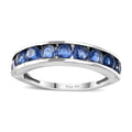 Kashmir Kyanite Half Eternity Band Ring in Platinum Over Sterling Silver (Size 10.0) 1.60 ctw - Sticky add to cart bar