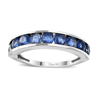 Kashmir Kyanite Half Eternity Band Ring in Platinum Over Sterling Silver (Size 10.0) 1.60 ctw