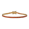 Jalisco Fire Opal Tennis Bracelet in Vermeil Yellow Gold Over Sterling Silver (7.25 In) 5.60 ctw - Sticky add to cart bar