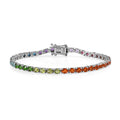Multi Gemstone Bracelet in Platinum Over Sterling Silver (7.25 In) 8.40 ctw - Sticky add to cart bar