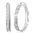 Diamond Cut Stardust Sterling Silver 25mm Earrings (3 g) - Sticky add to cart bar