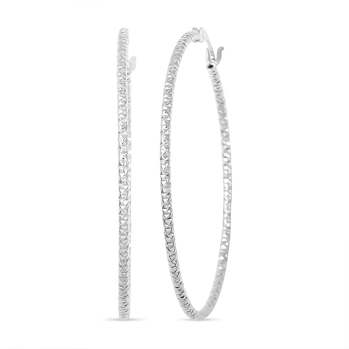 Sterling Silver 40mm Earrings (2.20 g)