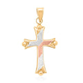 14K Tri-Color Gold Cross Pendant 0.28 Grams - Sticky add to cart bar