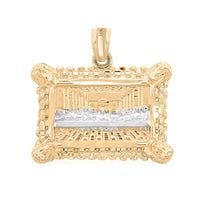 Made in America 10K Yellow and White Gold Last Supper Pendant without Chain 1.70 Grams