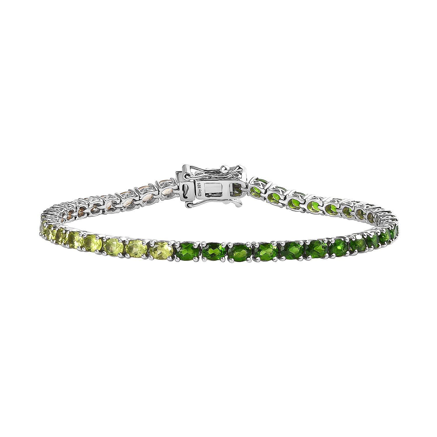 D'Joy Multi Gemstone Tennis Bracelet in Platinum Over Sterling Silver (7.25 In) 7.60 ctw