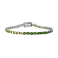 D'Joy Multi Gemstone Tennis Bracelet in Platinum Over Sterling Silver (7.25 In) 7.60 ctw - Sticky add to cart bar