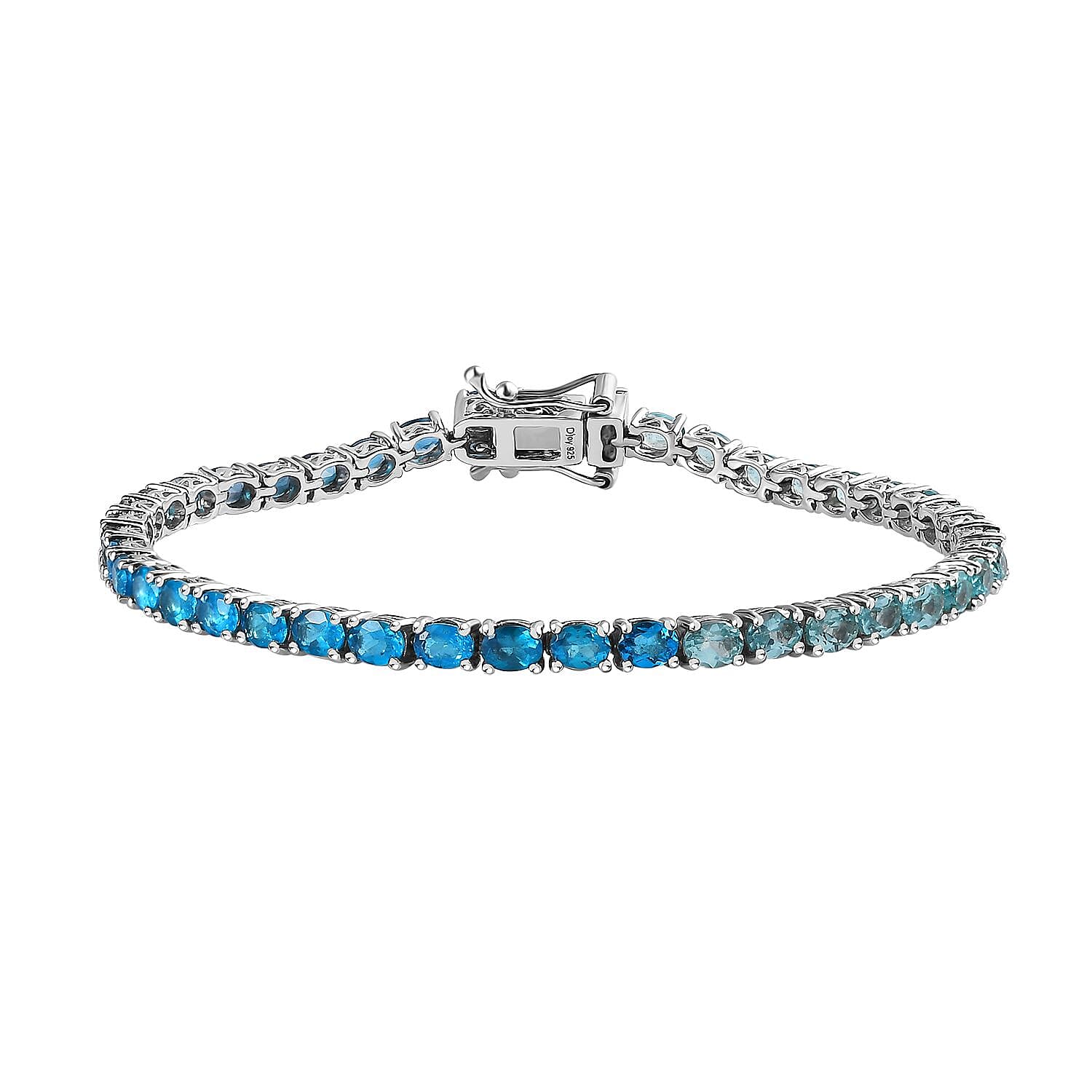 Multi Gemstone Tennis Bracelet in Platinum Over Sterling Silver (7.25 In) 8.35 ctw