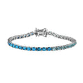 Multi Gemstone Tennis Bracelet in Platinum Over Sterling Silver (7.25 In) 8.35 ctw - Sticky add to cart bar