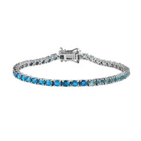 Multi Gemstone Tennis Bracelet in Platinum Over Sterling Silver (7.25 In) 8.35 ctw