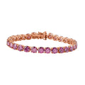 Epic Deal Pink Moissanite (Rnd 6.5mm) Tennis Bracelet in Vermeil RG Over Sterling Silver (7.25 In) 24.50 ctw - Sticky add to cart bar