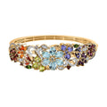 Pre Memorial Day TLV Multi Gemstone Floral Bangle Bracelet in Vermeil YG Over Sterling Silver (6.50 In) (Del. in 8-10 Days) 11.65 ctw - Sticky add to cart bar