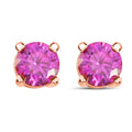 Pink Moissanite Stud Earrings in Vermeil Rose Gold Over Sterling Silver 1.50 ctw - Sticky add to cart bar