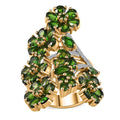Pre Memorial Day TLV Chrome Diopside, White Zircon Floral Ring in Vermeil YG Over Sterling Silver (Size 10.0) (Del. in 8-10 Days) 7.00 ctw - Sticky add to cart bar