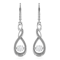 Moissanite Lever Back Earrings in Platinum Over Sterling Silver 0.90 ctw