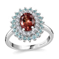 Blush Apatite and Multi Gemstone Floral Ring in Platinum Over Sterling Silver (Size 10.0) 2.10 ctw - Sticky add to cart bar