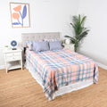 Closeout Supreme Living 6pcs Gray, Pink & Blue Plaid Microfiber Sheet Set -Queen - Sticky add to cart bar