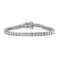 Moissanite Tennis Bracelet in Platinum Over Sterling Silver (6.50 In) (Del. in 10-12 Days) 5.00 ctw