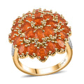 TLV Crimson Fire Opal, White Zircon Ring in Vermeil YG Over Sterling Silver (Size 10.0) 3.30 ctw - Sticky add to cart bar