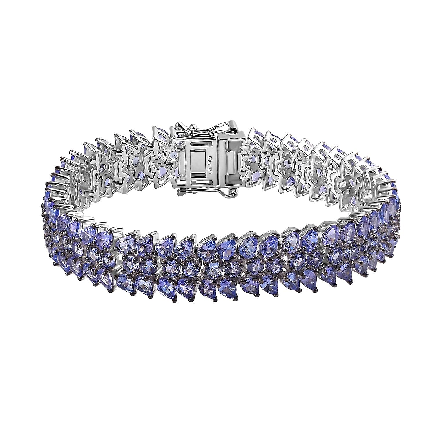 TLV Tanzanite Bracelet in Platinum Over Sterling Silver (6.50 In) 18.90 ctw