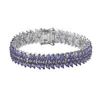 TLV Tanzanite Bracelet in Platinum Over Sterling Silver (6.50 In) 18.90 ctw
