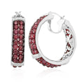 Karis Mozambique Garnet Hoop Earrings in Platinum Bond 15.00 ctw - Sticky add to cart bar