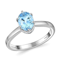 Certified & Appraised Luxoro 14K White Gold AAA Santa Maria Aquamarine and I2 Diamond Ring 1.25 ctw
