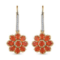TLV Crimson Fire Opal, White Zircon Earrings in Vermeil YG Over Sterling Silver 2.60 ctw - Sticky add to cart bar
