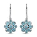Betroka Blue Apatite and White Zircon Floral Earrings in Platinum Over Sterling Silver 3.65 ctw - Sticky add to cart bar