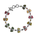Indian Artistry Multi-Tourmaline Carved 16.40 ctw Butterfly Bracelet in Sterling Silver (6.50-8.0In) - Sticky add to cart bar