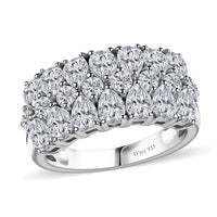 Epic Deal Moissanite Ring in Platinum Over Sterling Silver (Size 6.0) 2.65 ctw