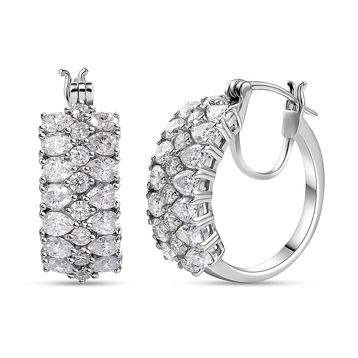 Epic Deal Moissanite Earrings in Platinum Over Sterling Silver 5.20 ctw