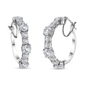 TLV White Topaz Hoop EarringS in Platinum Over Sterling Silver 12.00 ctw - Sticky add to cart bar